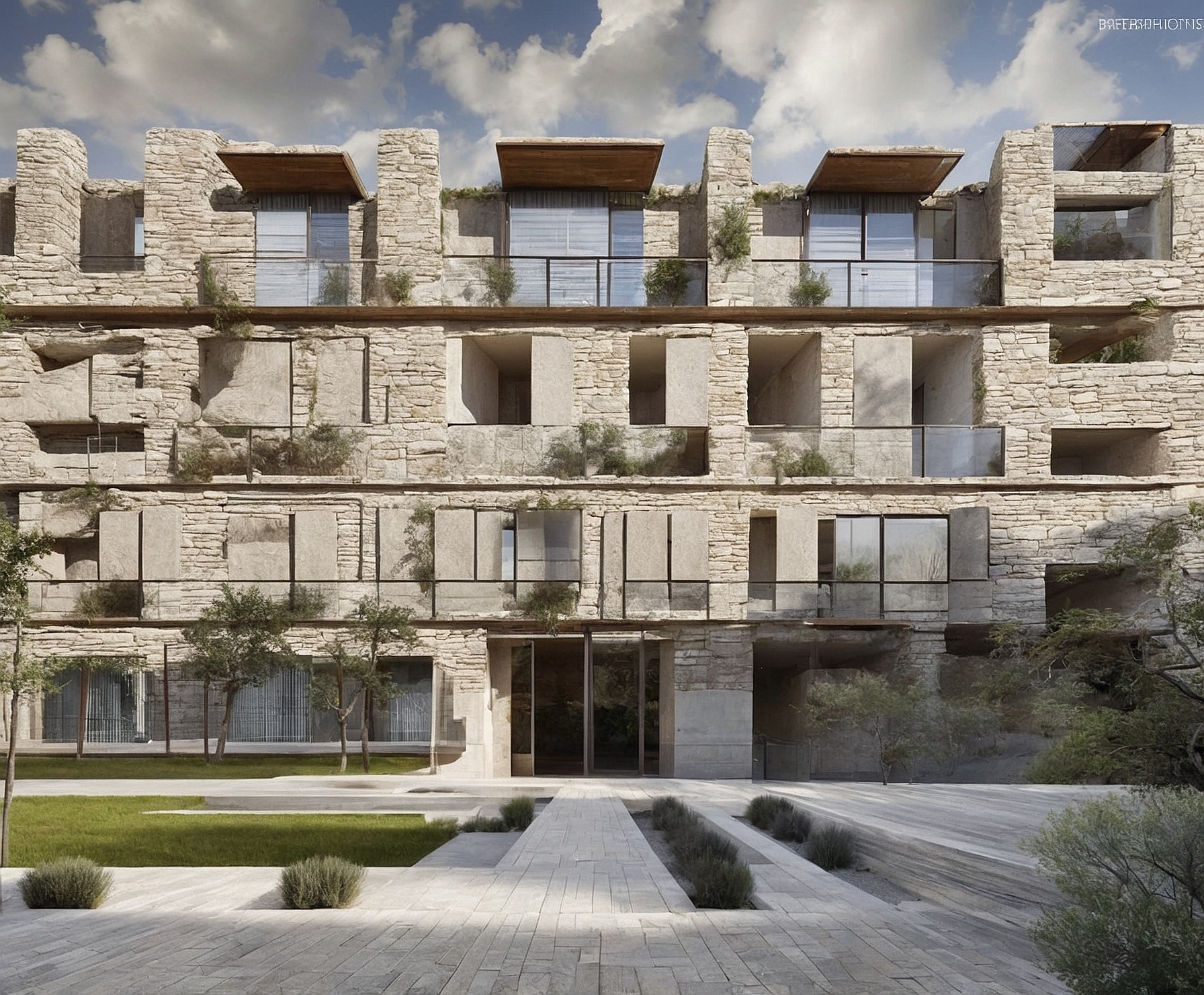 Fachada histórica en piedra restaurada