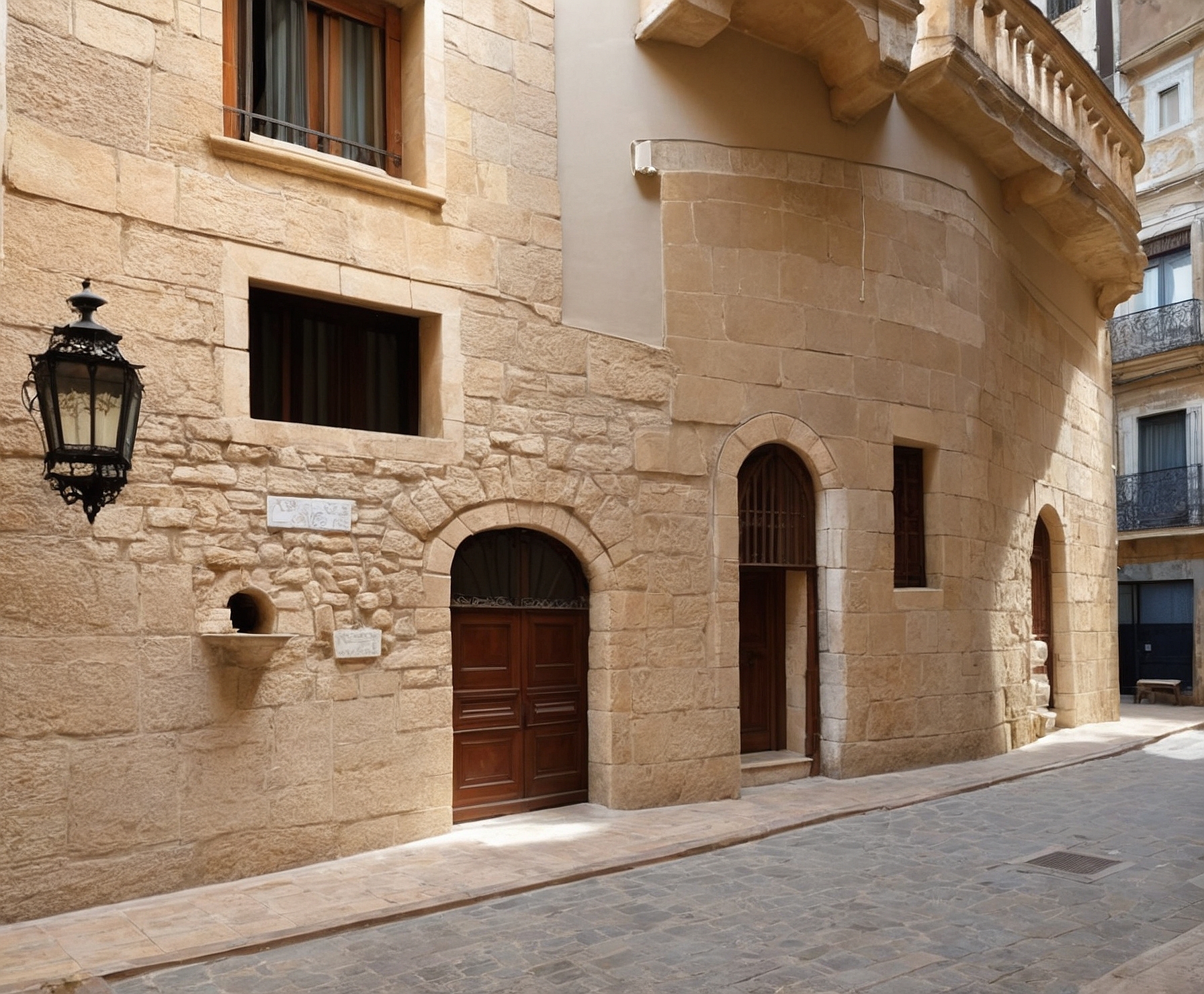 Restauración de fachada de piedra histórica