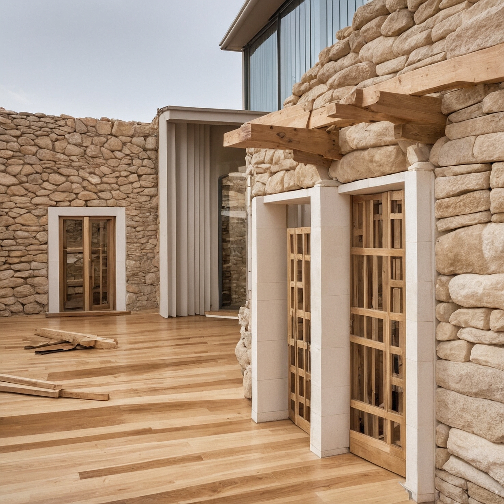 Arte en piedra y madera