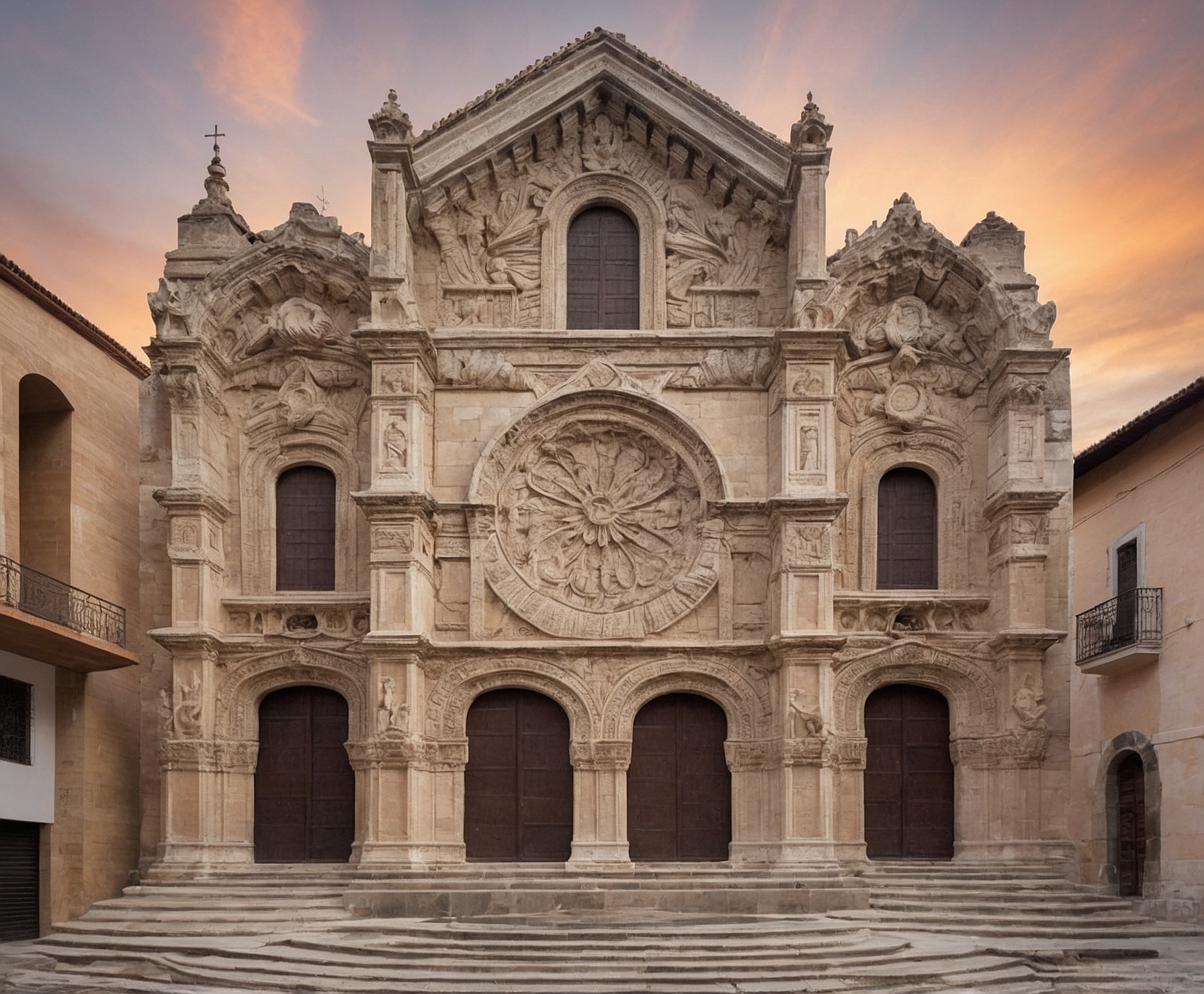 Restauración de piedra en catedral histórica